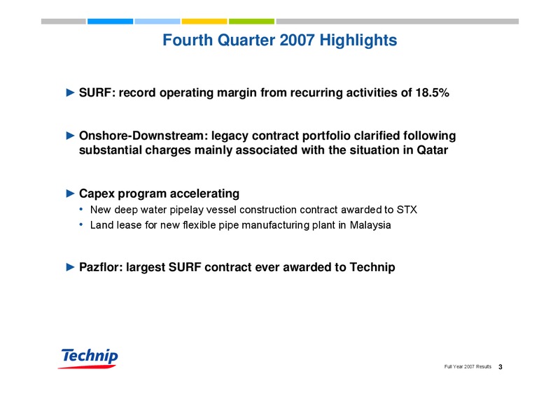 FEBRUARY 2007 RESULTS – Technip – slide 3