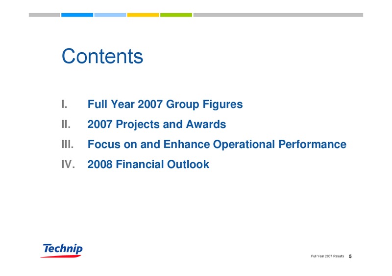 FEBRUARY 2007 RESULTS – Technip – slide 5