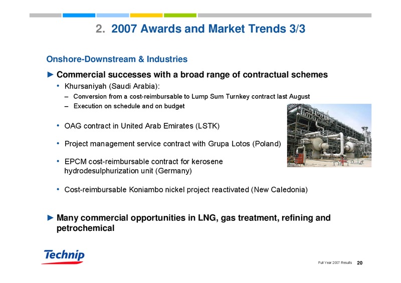 FEBRUARY 2007 RESULTS – Technip – slide 20