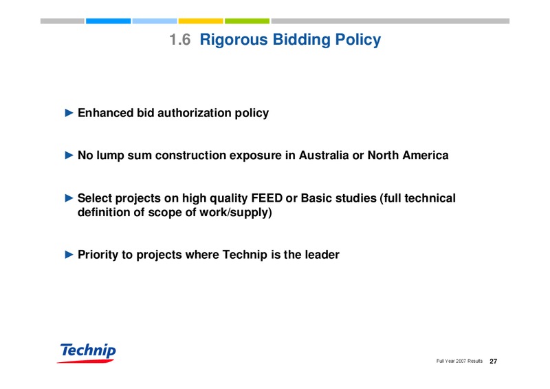 FEBRUARY 2007 RESULTS – Technip – slide 27