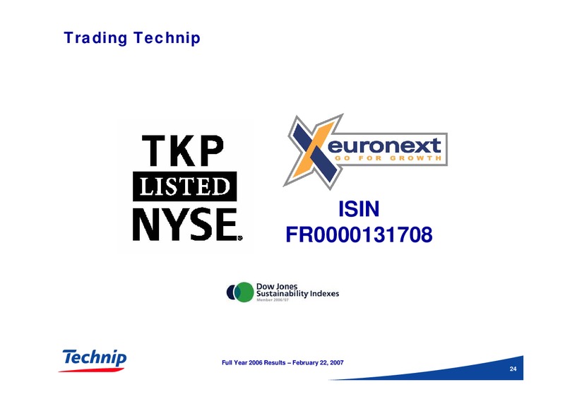 FEBRUARY 2006 RESULTS – Technip – slide 24