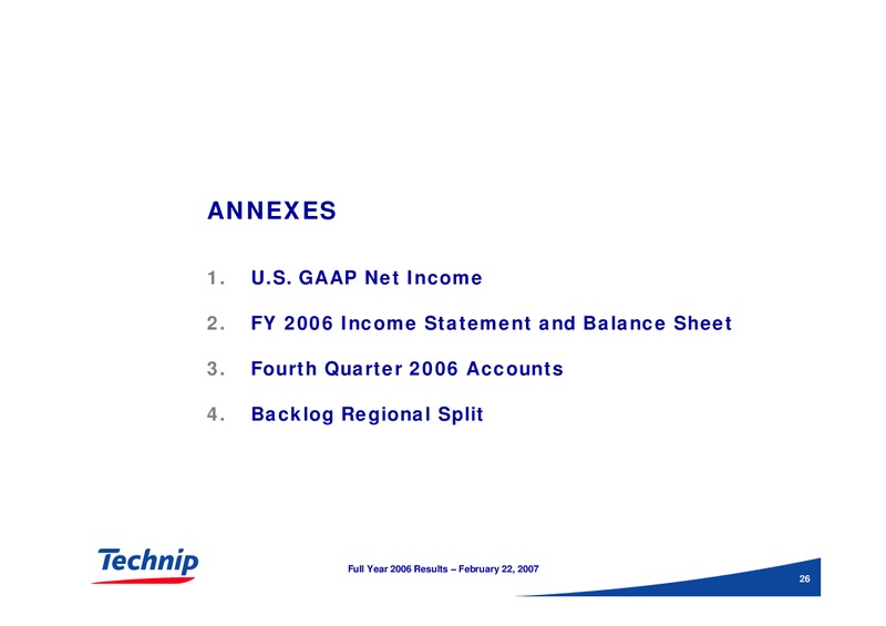 FEBRUARY 2006 RESULTS – Technip – slide 25
