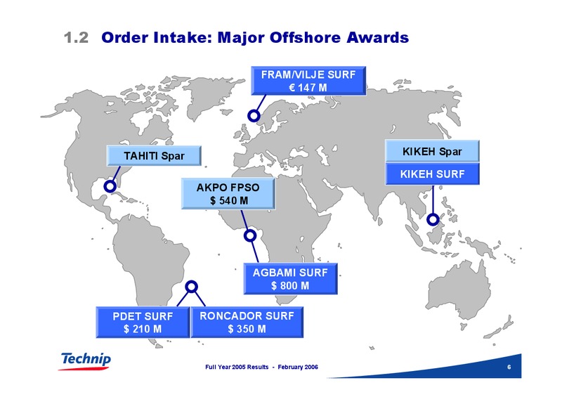FEBRUARY 2006 INVESTOR PRESENTATION – Technip – slide 6
