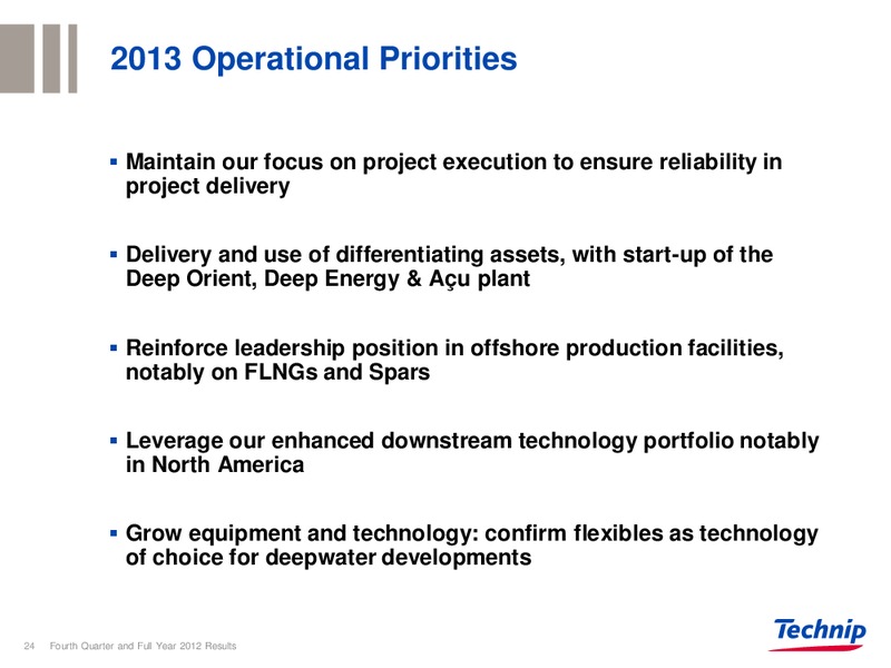 Q4 2012 EARNINGS CALL – Technip – slide 23
