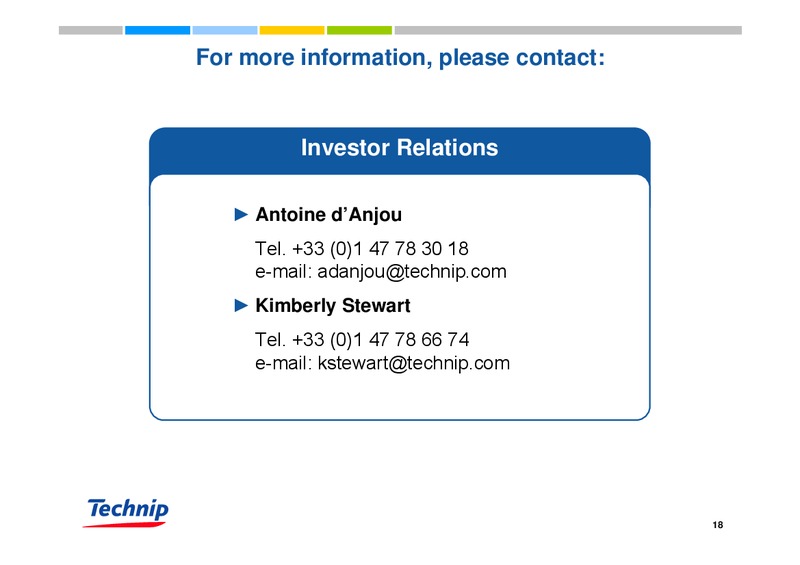 DNB NOR MARKETS OFFSHORE & SHIPPING MANAGEMENT ACCESS CONFERENCE – Technip – slide 17