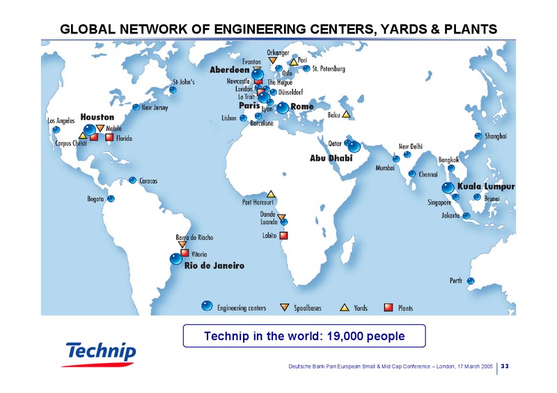 PAN EUROPEAN SMALL & MID CAP CONFERENCE – Technip – slide 32