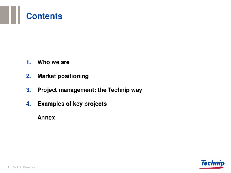 INVESTOR PRESENTATION – Technip – slide 2