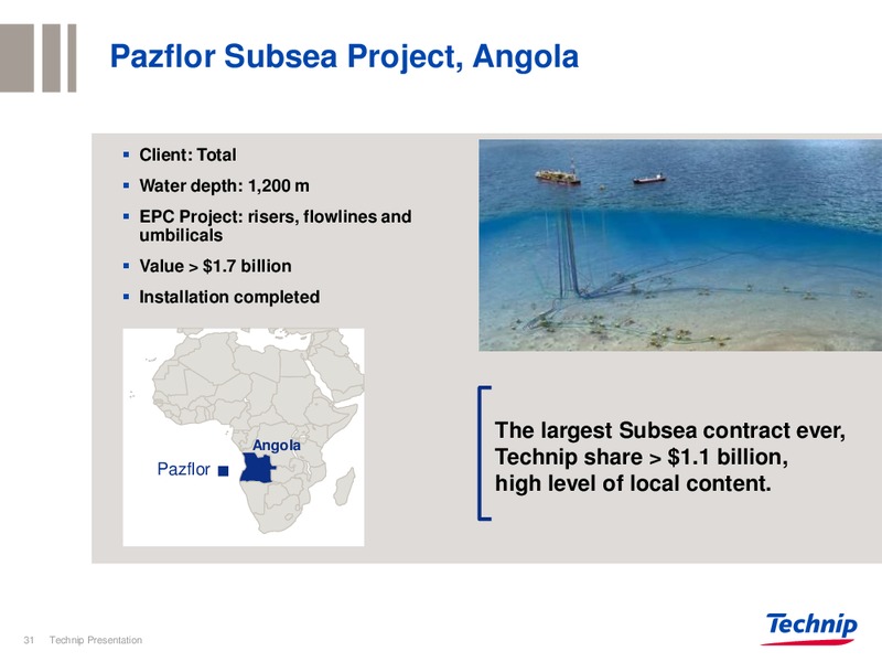 INVESTOR PRESENTATION – Technip – slide 31
