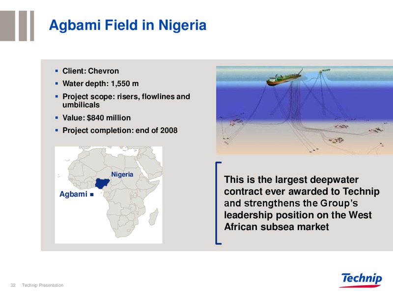 INVESTOR PRESENTATION – Technip – slide 32