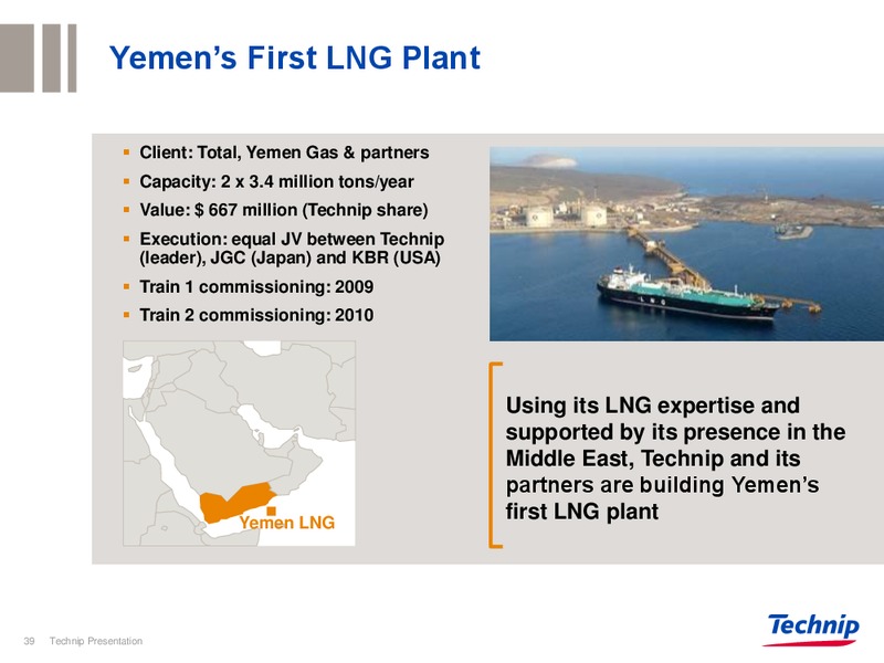 INVESTOR PRESENTATION – Technip – slide 39