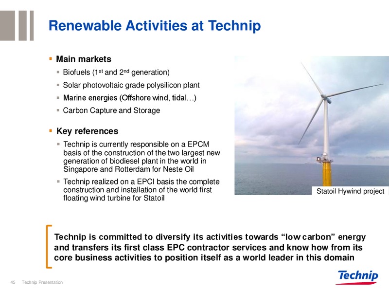 INVESTOR PRESENTATION – Technip – slide 45