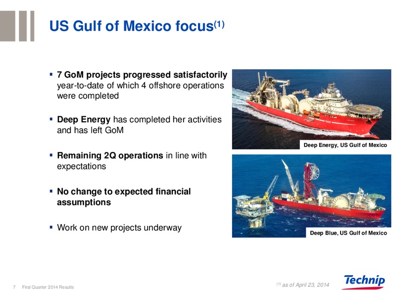 Q1 2014 RESULTS – Technip – slide 6