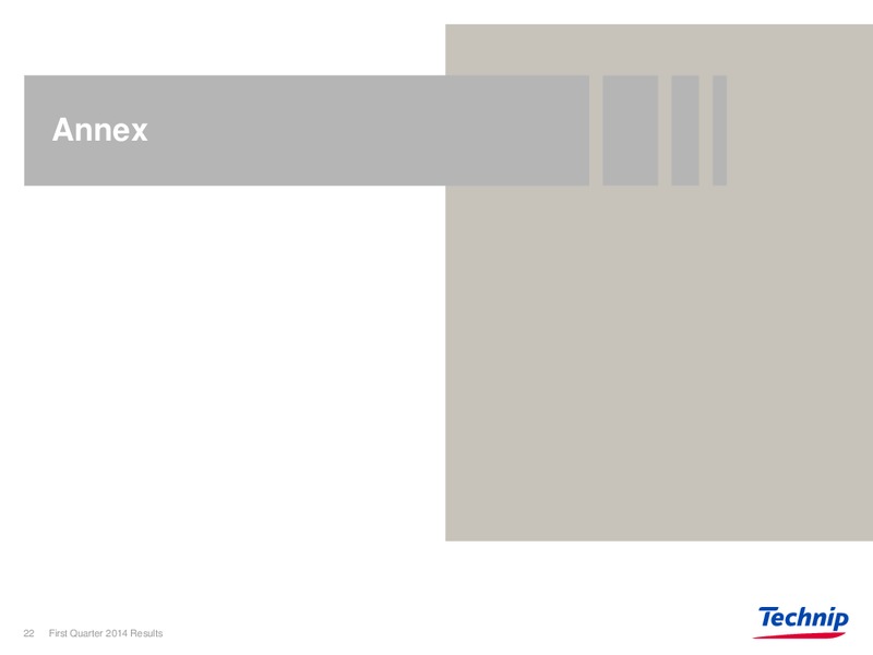 Q1 2014 RESULTS – Technip – slide 21