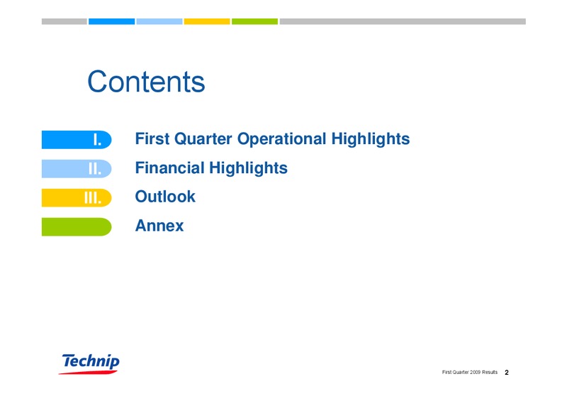 Q1 2009 RESULTS – Technip – slide 2