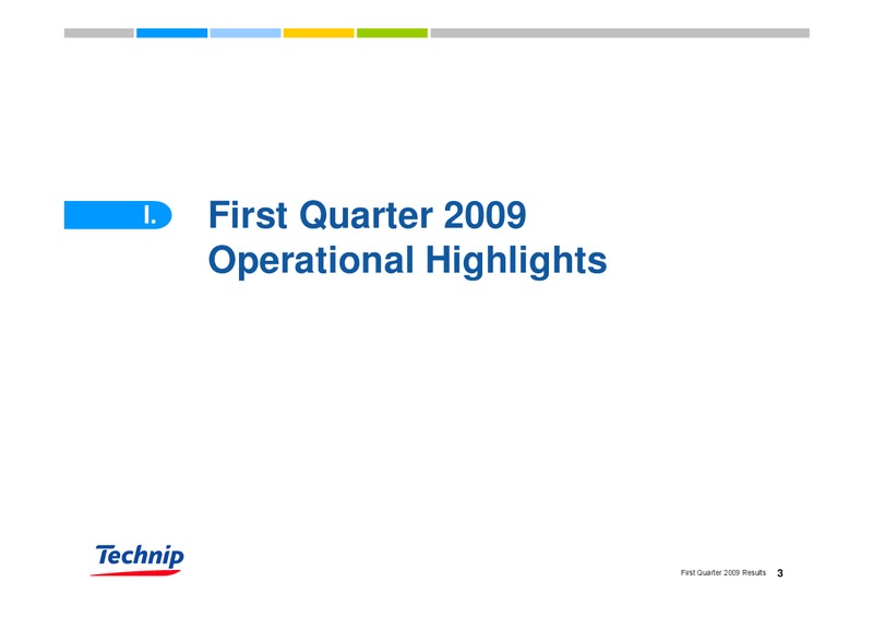 Q1 2009 RESULTS – Technip – slide 3