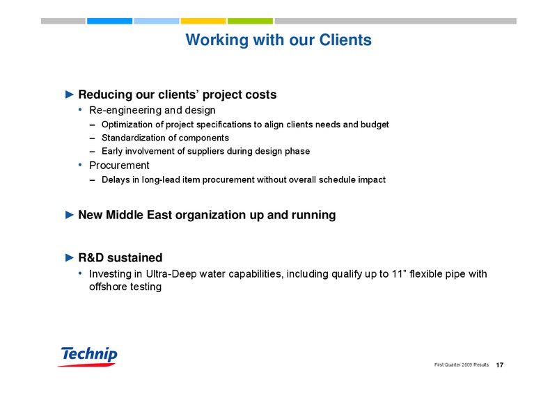 Q1 2009 RESULTS – Technip – slide 17