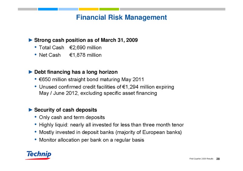 Q1 2009 RESULTS – Technip – slide 27