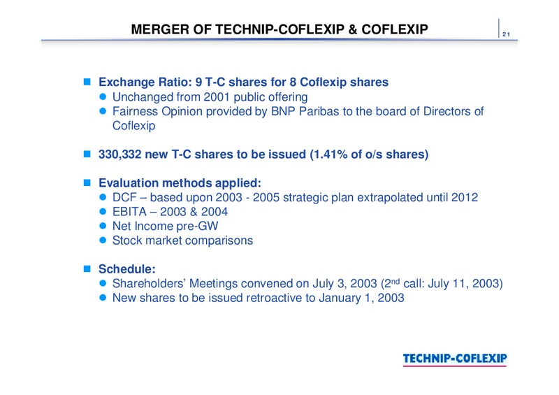 Q1 2003 RESULTS – Technip – slide 21
