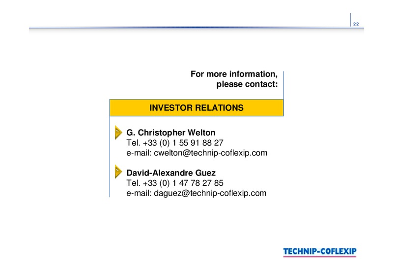Q1 2003 RESULTS – Technip – slide 22