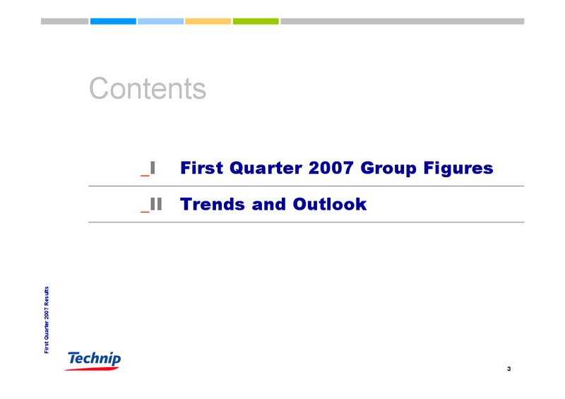 Q1 2007 RESULTS – Technip – slide 3