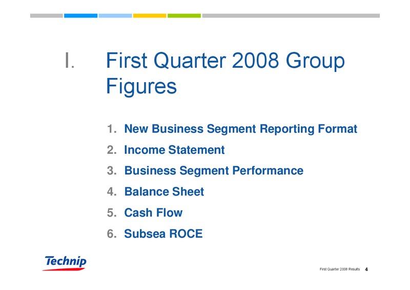 Q1 2008 RESULTS – Technip – slide 4