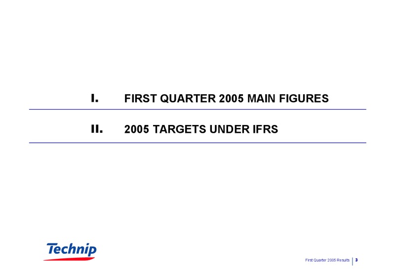 Q1 2005 RESULTS – Technip – slide 3