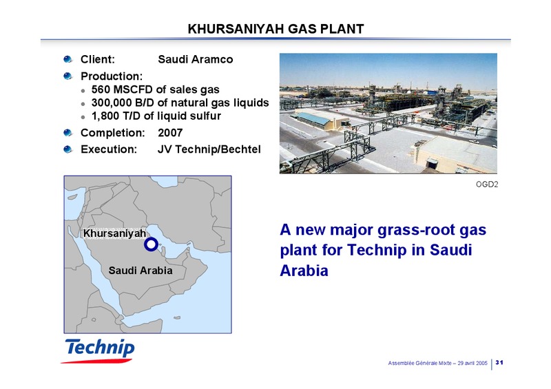 Q1 2005 RESULTS – Technip – slide 30