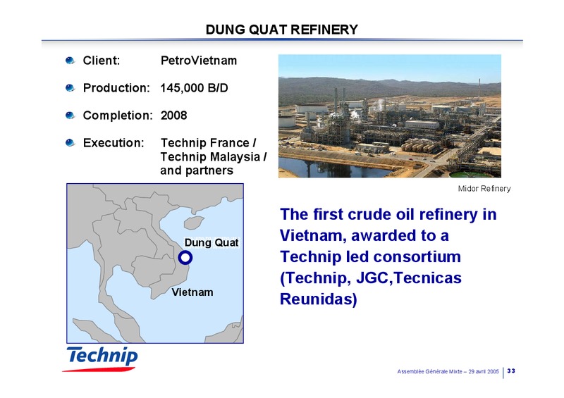 Q1 2005 RESULTS – Technip – slide 32