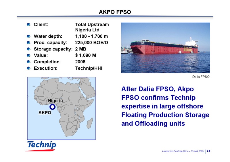 Q1 2005 RESULTS – Technip – slide 33