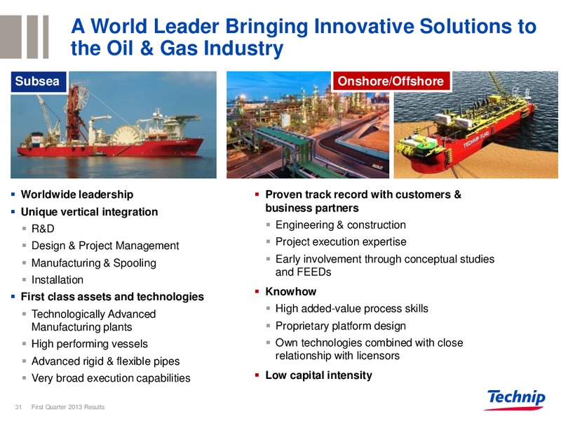 CORPORATE PRESENTATION – Technip – slide 30