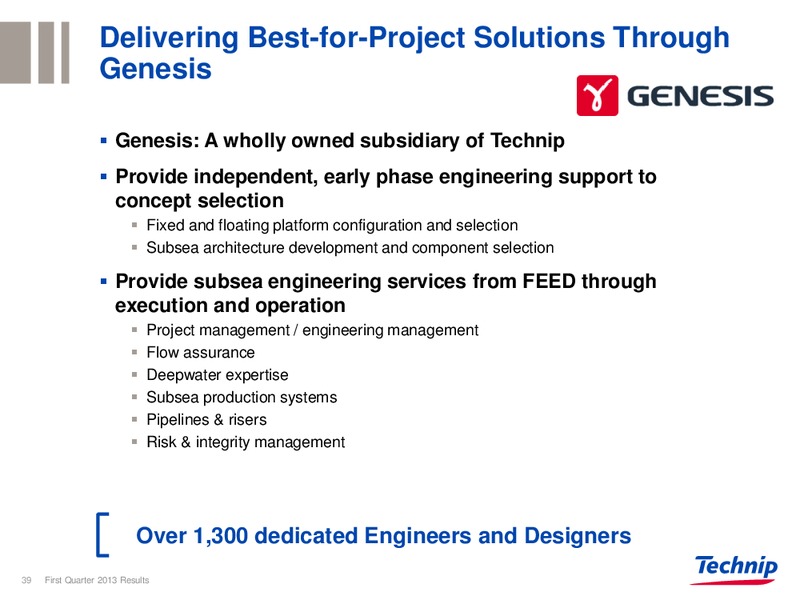 CORPORATE PRESENTATION – Technip – slide 38