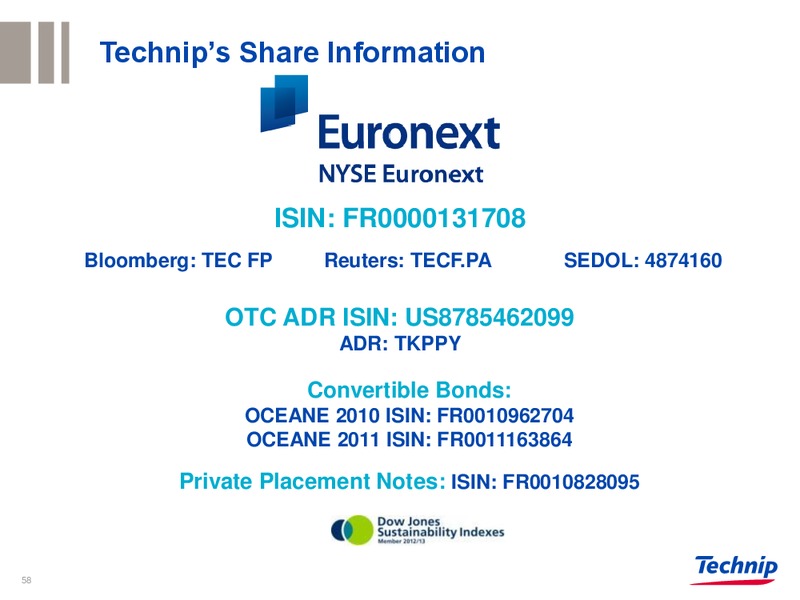 CORPORATE PRESENTATION – Technip – slide 57