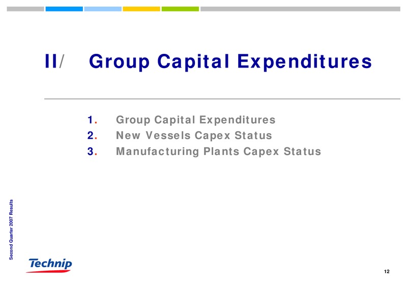 Q2 2007 RESULTS – Technip – slide 12