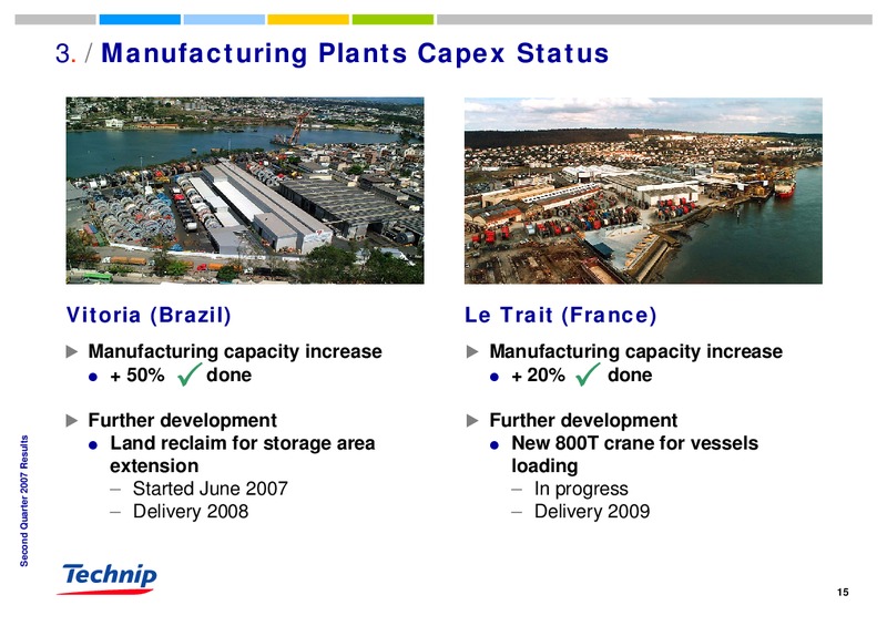 Q2 2007 RESULTS – Technip – slide 15