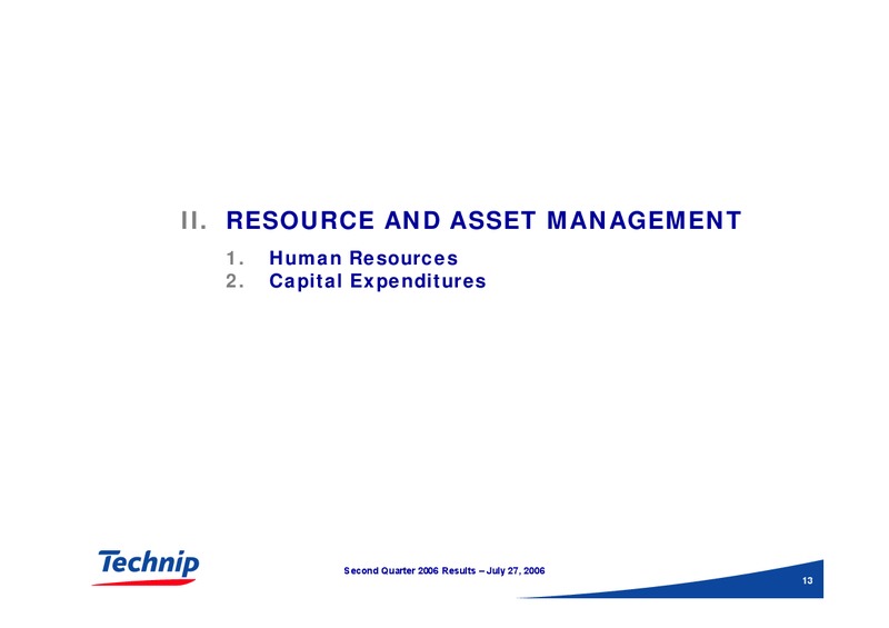 Q2 2006 RESULTS – Technip – slide 13