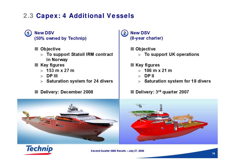 Q2 2006 RESULTS – Technip – slide 18