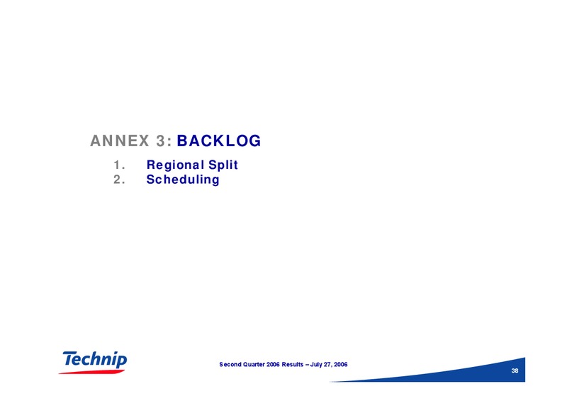 Q2 2006 RESULTS – Technip – slide 37