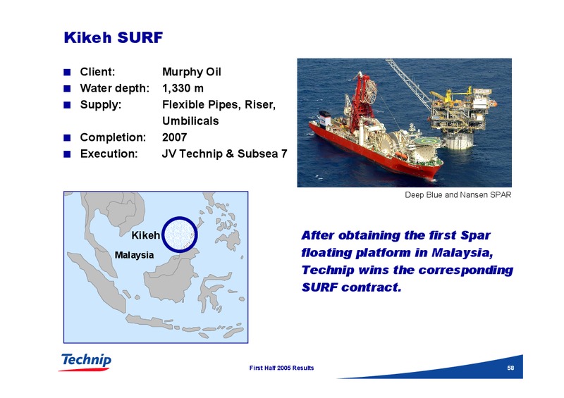 FIRST HALF 2005 RESULTS – Technip – slide 57