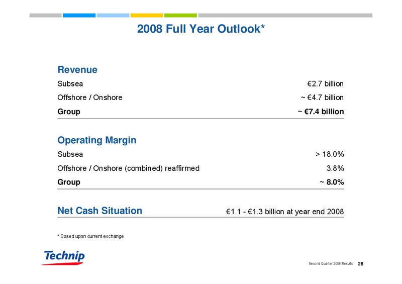 Q2 2008 EARNINGS CALL – Technip – slide 28