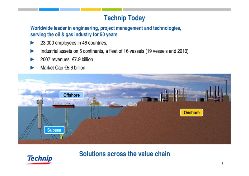 SEPTEMBER 2008 INVESTOR PRESENTATION – Technip – slide 4