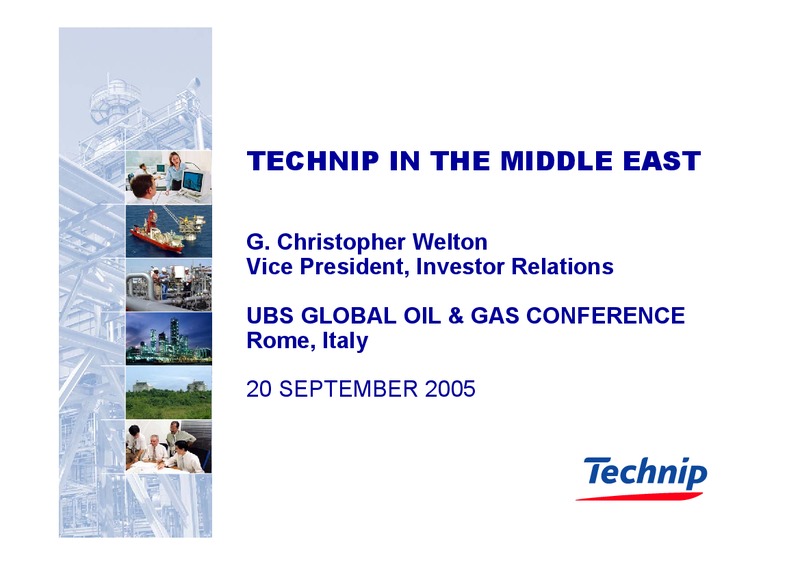 UBS GLOBAL OIL & GAS CONFERENCE – Technip – slide 1