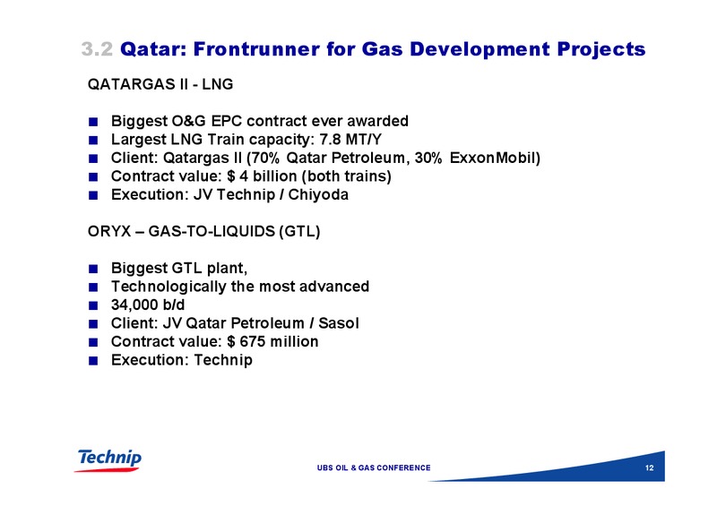 UBS GLOBAL OIL & GAS CONFERENCE – Technip – slide 12