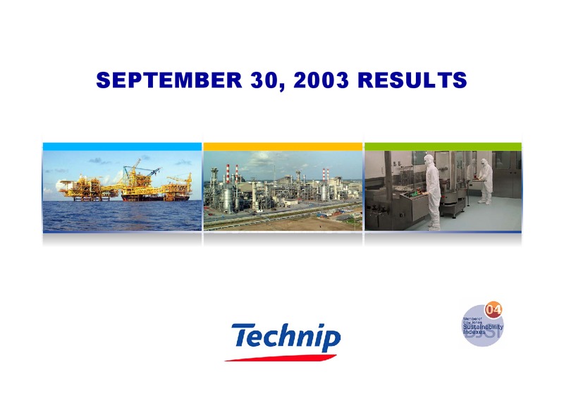 Q3 2003 RESULTS – Technip – slide 1