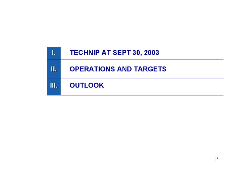 Q3 2003 RESULTS – Technip – slide 2