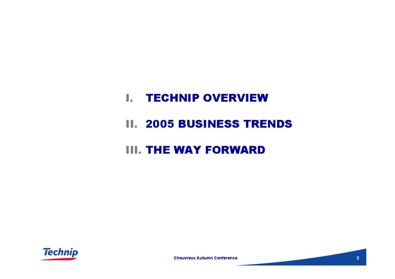 CHEUVREUX AUTUMN CONFERENCE – Technip – slide 2