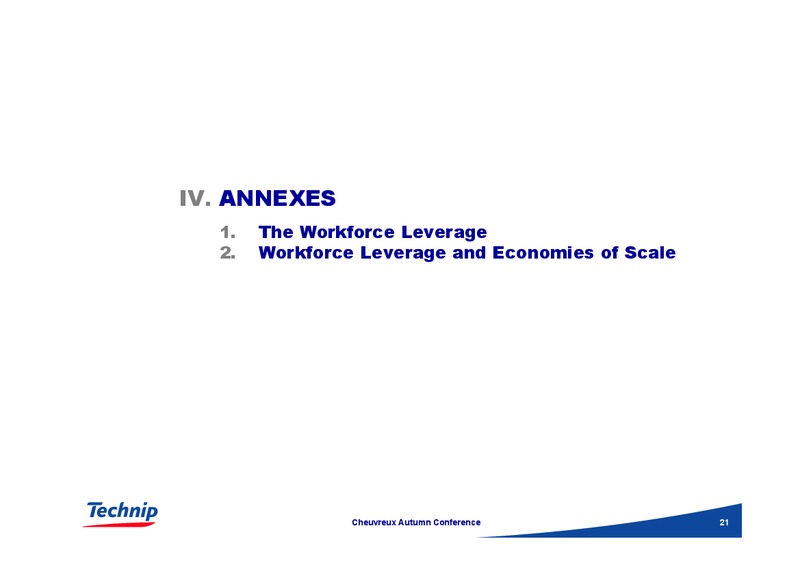 CHEUVREUX AUTUMN CONFERENCE – Technip – slide 20
