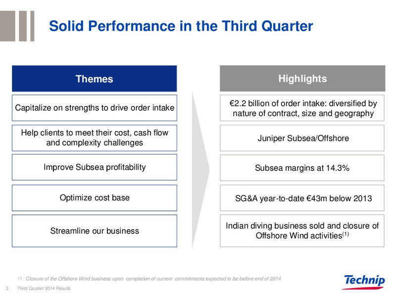 Q3 2014 RESULTS – Technip – slide 2
