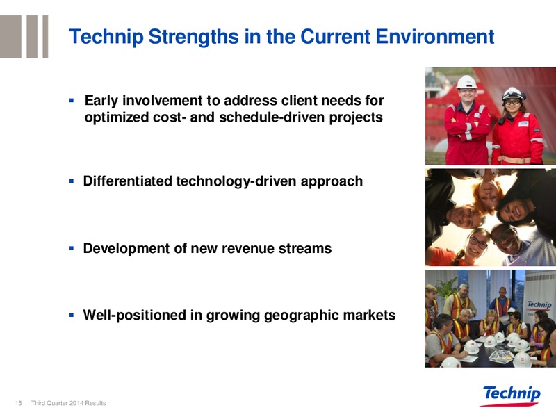 Q3 2014 RESULTS – Technip – slide 14