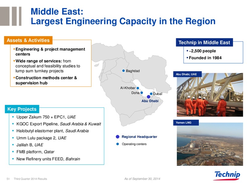 Q3 2014 RESULTS – Technip – slide 50