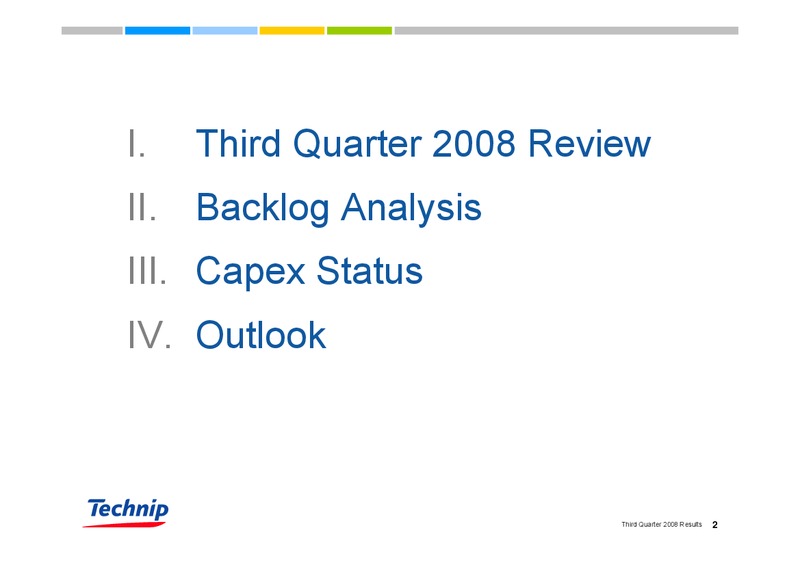 Q3 2008 RESULTS – Technip – slide 2